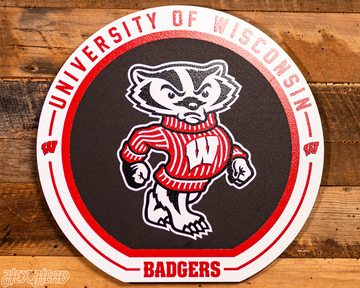 VARSITY Collection- SINGLE Layer Wisconsin Badgers Metal Wall Art