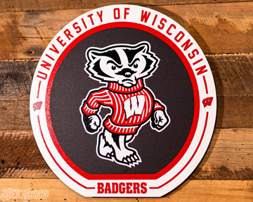 VARSITY Collection- SINGLE Layer Wisconsin Badgers Metal Wall Art