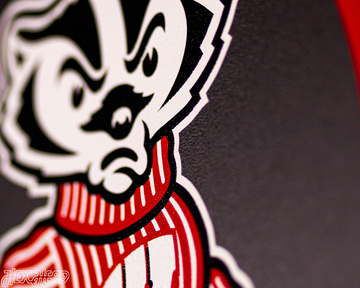VARSITY Collection- SINGLE Layer Wisconsin Badgers Metal Wall Art