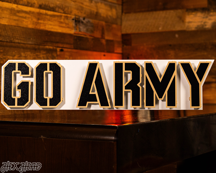 US Military Academy West Point "GO ARMY" 3D Metal Wall Art