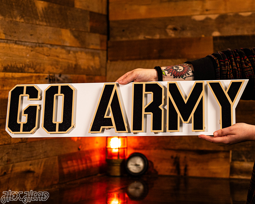 US Military Academy West Point "GO ARMY" 3D Metal Wall Art