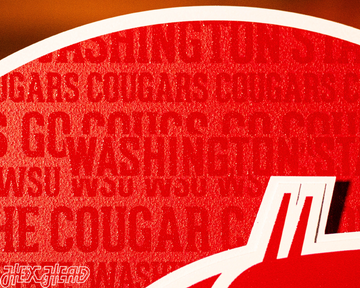Washington State Cougars CRAFT SERIES 3D Embossed Metal Wall Art