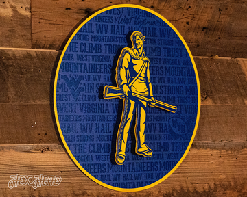 West Virginia Mountaineers CRAFT SERIES 3D Embossed Metal Wall Art