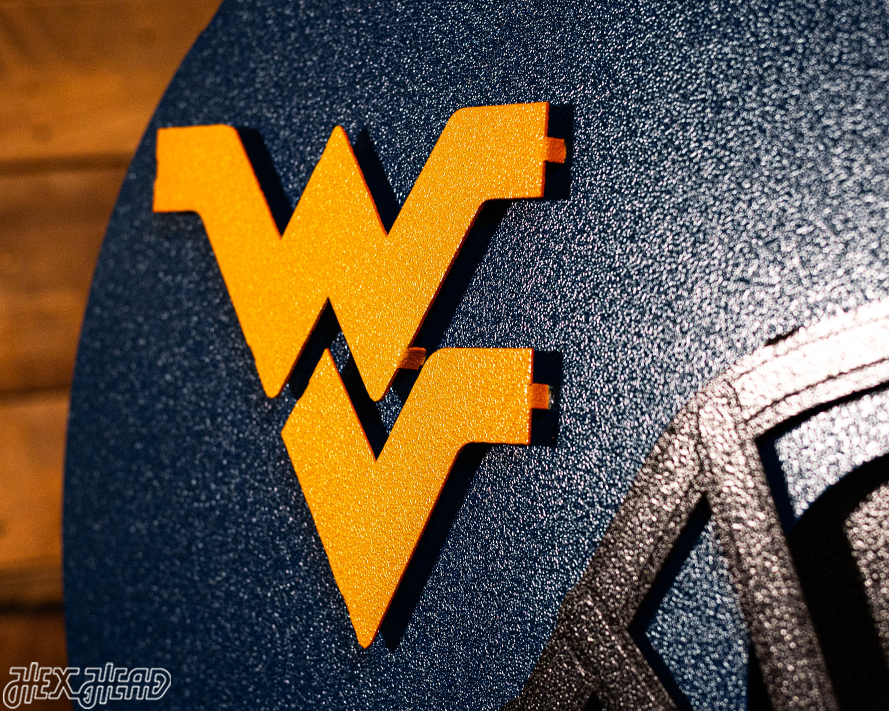 West Virginia Mountaineers BLITZ COLLECTION - 8 LAYER Helmet 3D Metal Wall Art