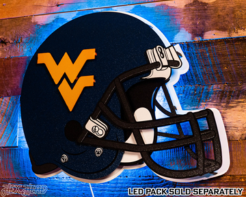 West Virginia Mountaineers BLITZ COLLECTION - 8 LAYER Helmet 3D Metal Wall Art