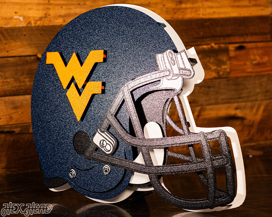 West Virginia Mountaineers BLITZ COLLECTION - 8 LAYER Helmet 3D Metal Wall Art