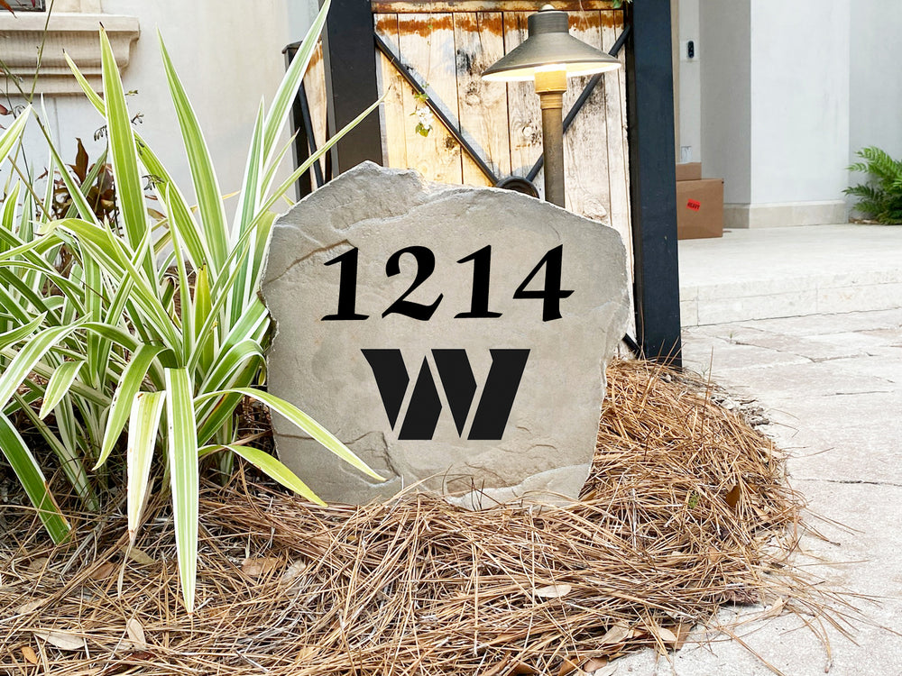 Washington Commanders Design-A-Stone Landscape Art Address Stone