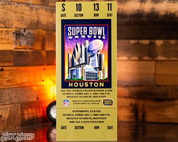 New England Patriots Super Bowl XXXVIII Ticket Stub Single Layer Metal Wall Art