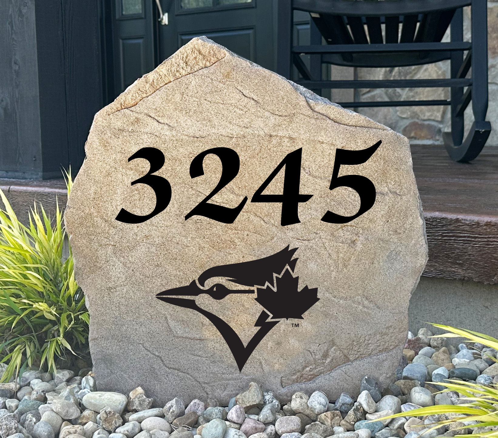 Toronto Blue Jays Design-A-Stone Landscape Art Address Stone