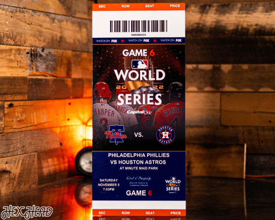 Houston Astros Personalized 2022 World Series Ticket Stub Single Layer Metal Wall Art