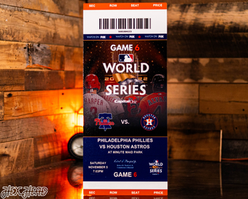 Houston Astros Personalized 2022 World Series Ticket Stub Single Layer Metal Wall Art