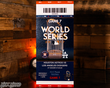 Houston Astros Personalized 2017 World Series Ticket Stub Single Layer Metal Wall Art