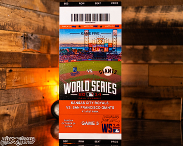 San Francisco Giants Personalized 2014 World Series Ticket Stub Single Layer Metal Wall Art