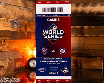 Washington Nationals Personalized 2019 World Series Ticket Stub Single Layer Metal Wall Art