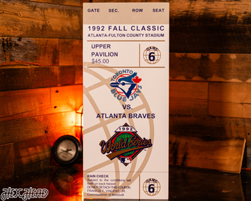 Toronto Blue Jays Personalized 1992 World Series Ticket Stub Single Layer Metal Wall Art