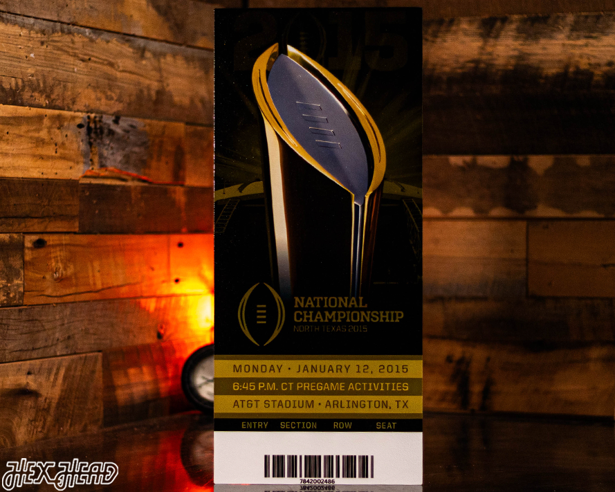 Ohio State Personalized 2015 National Championship Ticket Stub Single Layer Metal Wall Art
