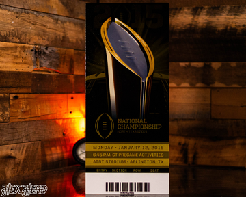 Ohio State Personalized 2015 National Championship Ticket Stub Single Layer Metal Wall Art