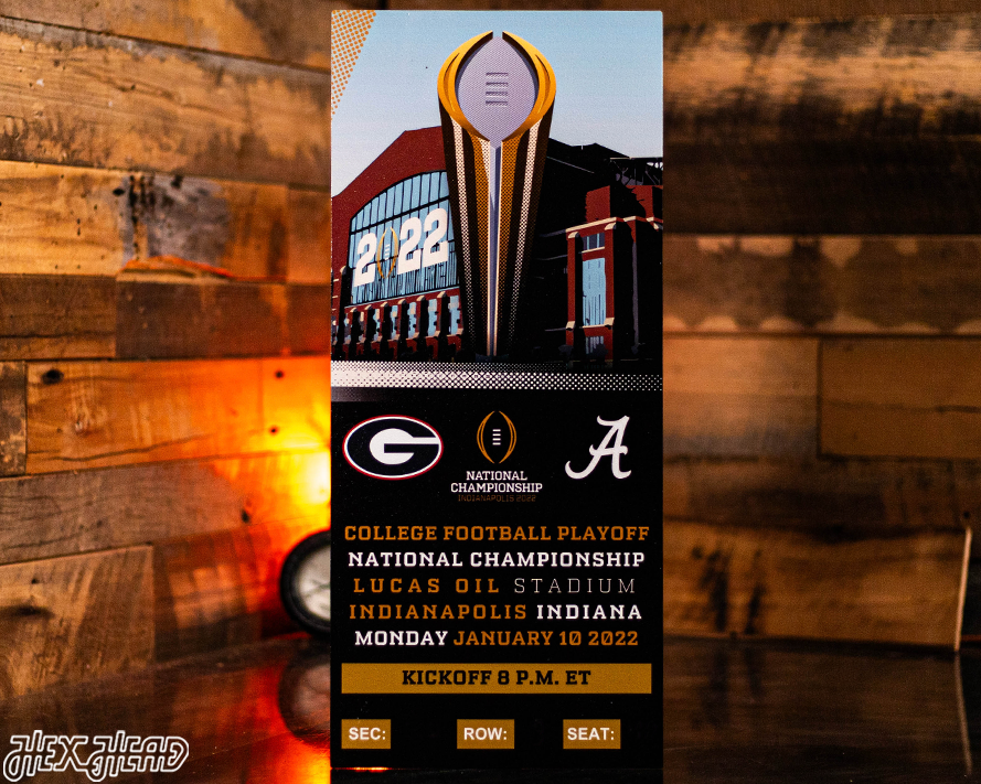 Georgia Bulldogs Personalized 2021 National Championship Ticket Stub Single Layer Metal Wall Art