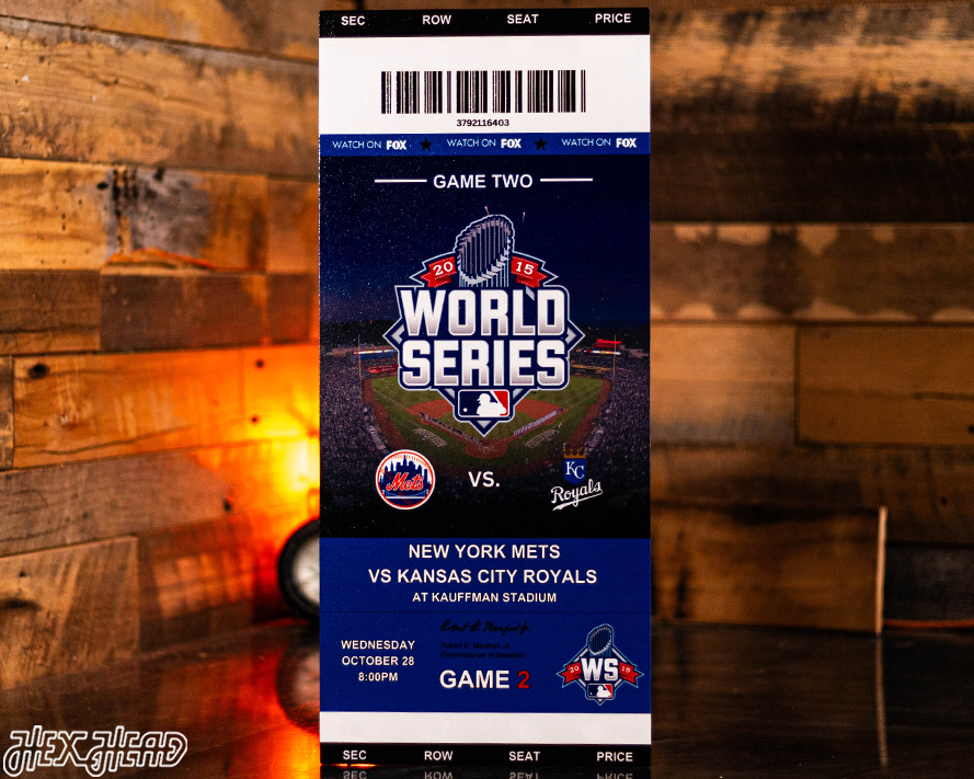 Kansas City Royals Personalized 2015 World Series Ticket Stub Single Layer Metal Wall Art