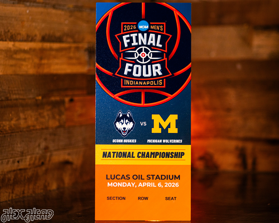 Michigan Personalized 2026 Men's Basketball National Champions Ticket Stub Single Layer Metal Wall Art