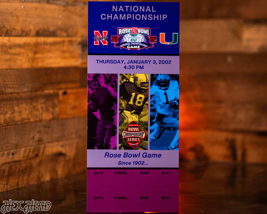 Miami Hurricanes 2002 National Championship Ticket Stub Single Layer Metal Wall Art