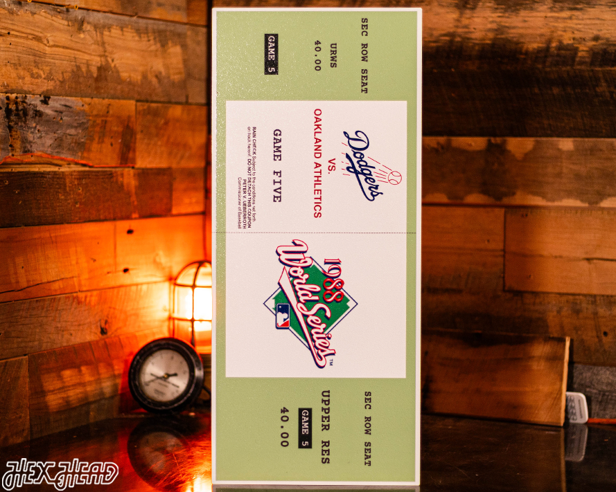 Los Angeles Dodgers Personalized 1988 World Series Ticket Stub Single Layer Metal Wall Art
