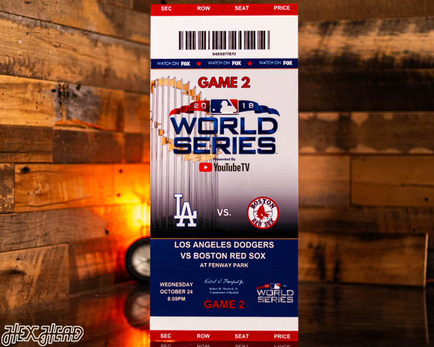 Boston Red Sox Personalized 2018 World Series Ticket Stub Single Layer Metal Wall Art