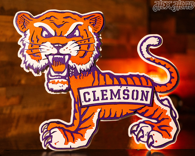 Clemson Tigers Vintage Metal Wall Art – Hex Head Art