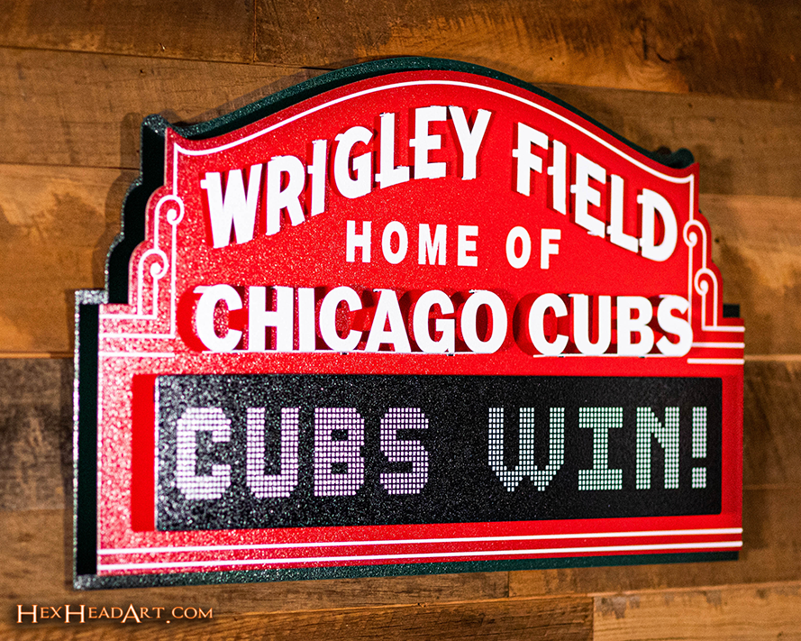Chicago Cubs Wrigley Field Marquee Metal Wall Art