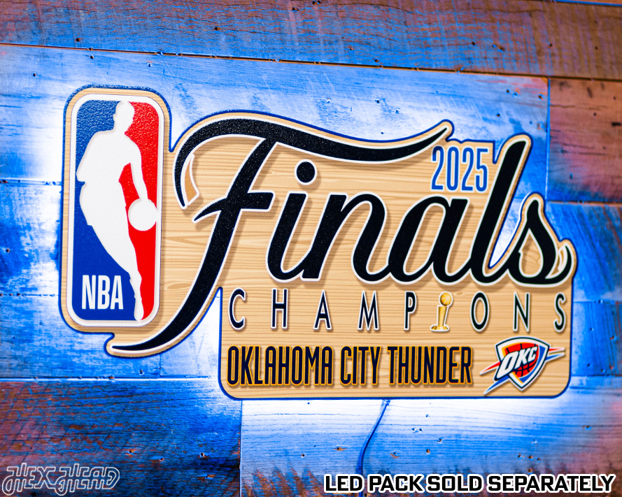 Hex Head EXCLUSIVE-Oklahoma City Thunder Single Layer 2025 NBA World Champions Metal Wall Art