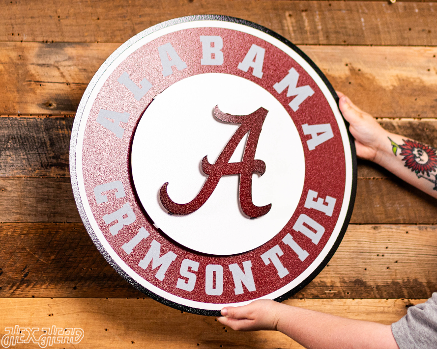 Alabama Crimson Tide 3D Vintage Metal Wall Art