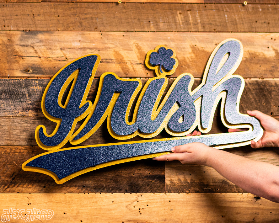 Notre Dame "Irish" Script Vintage 3D Metal Wall Art