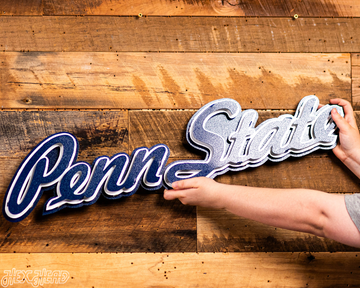 Penn State Nittany Lions VAULT Script 3D Vintage Metal Wall Art