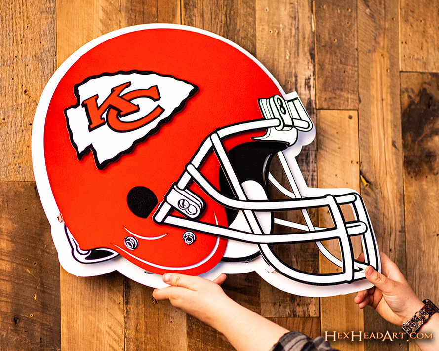 Kansas City Chiefs BLITZ Collection - 8 Layer Helmet 3D Vintage Metal Wall Art