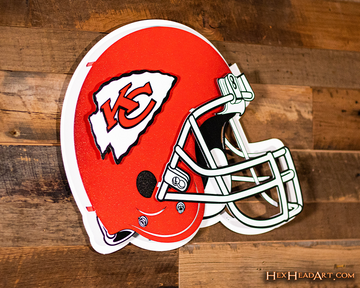 Kansas City Chiefs BLITZ Collection - 8 Layer Helmet 3D Vintage Metal Wall Art