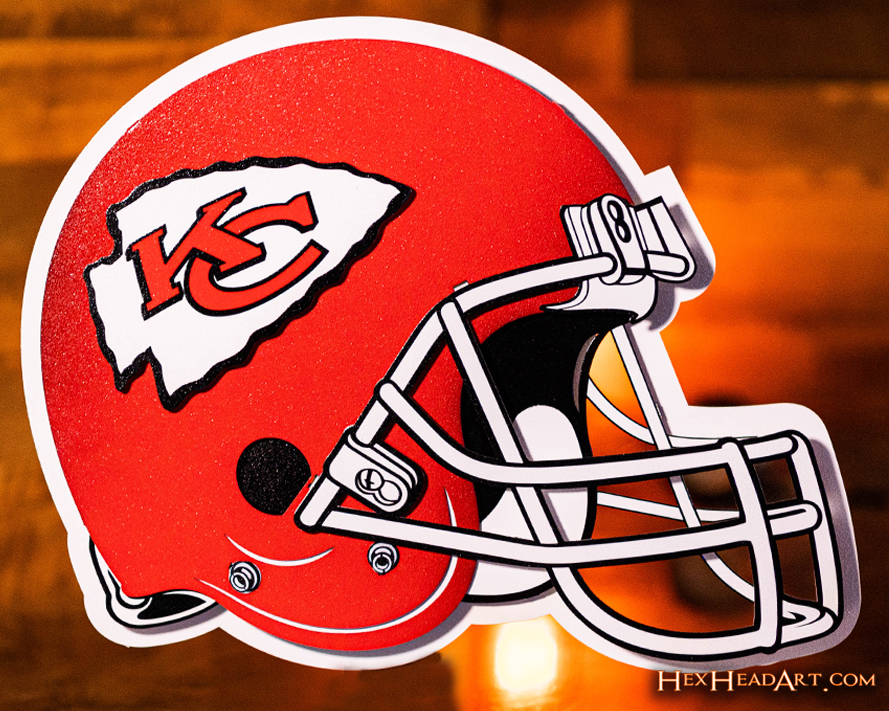 Kansas City Chiefs BLITZ Collection - 8 Layer Helmet 3D Vintage Metal Wall Art