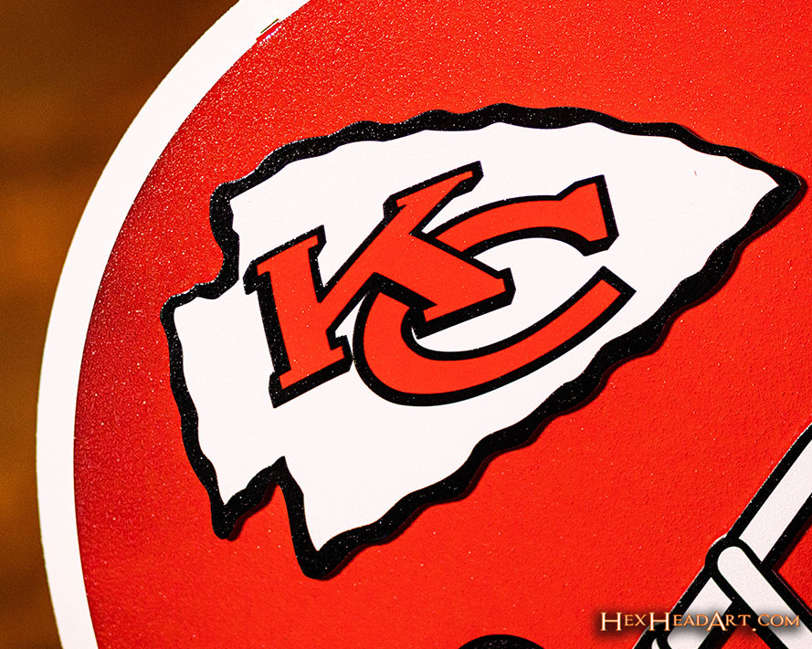 Kansas City Chiefs BLITZ Collection - 8 Layer Helmet 3D Vintage Metal Wall Art