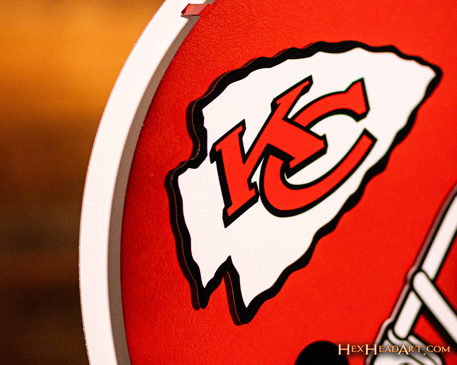 Kansas City Chiefs BLITZ Collection - 8 Layer Helmet 3D Vintage Metal Wall Art
