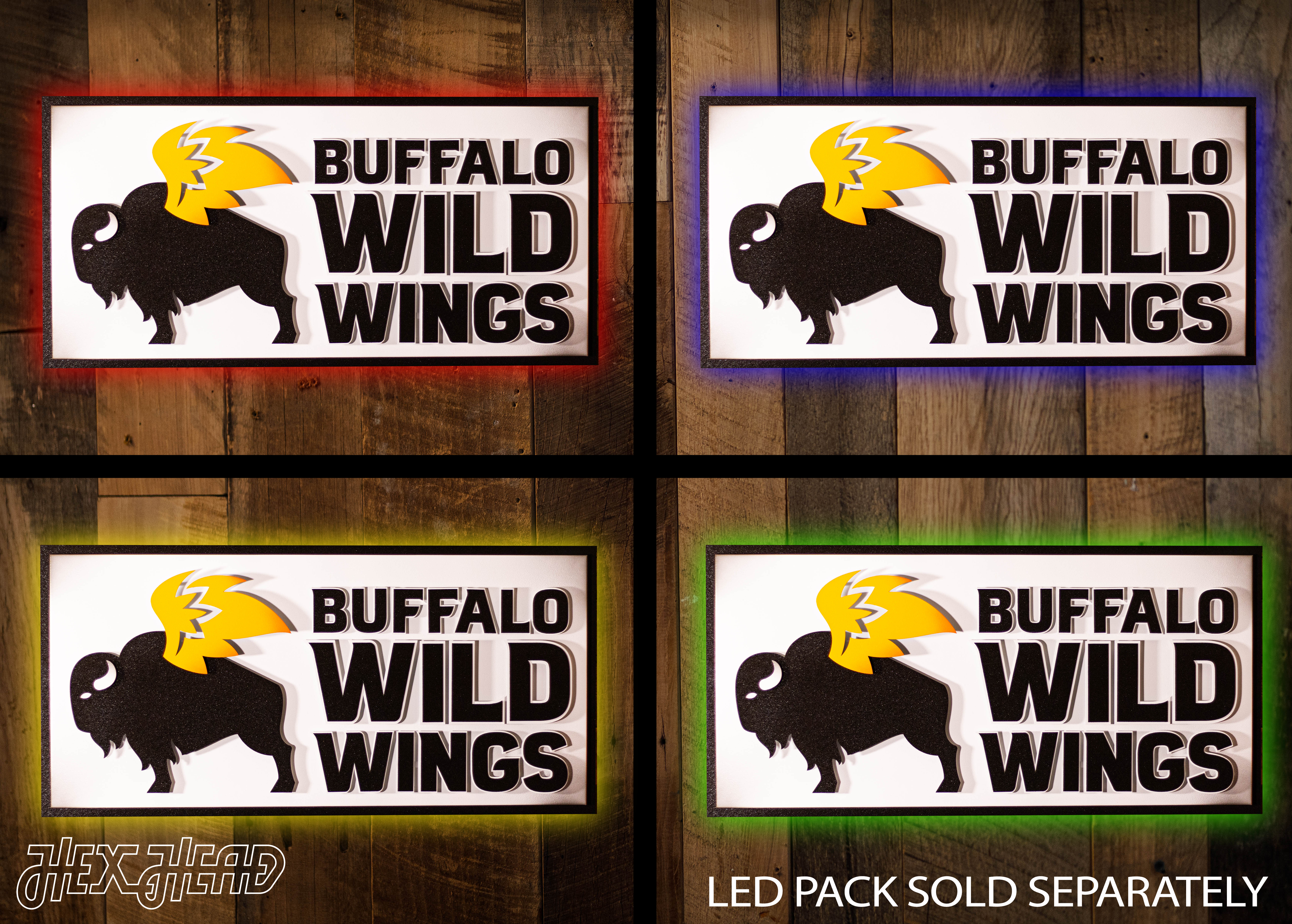 Buffalo Wild Wings 3 Dimensional FULL LOGO Metal Wall Art