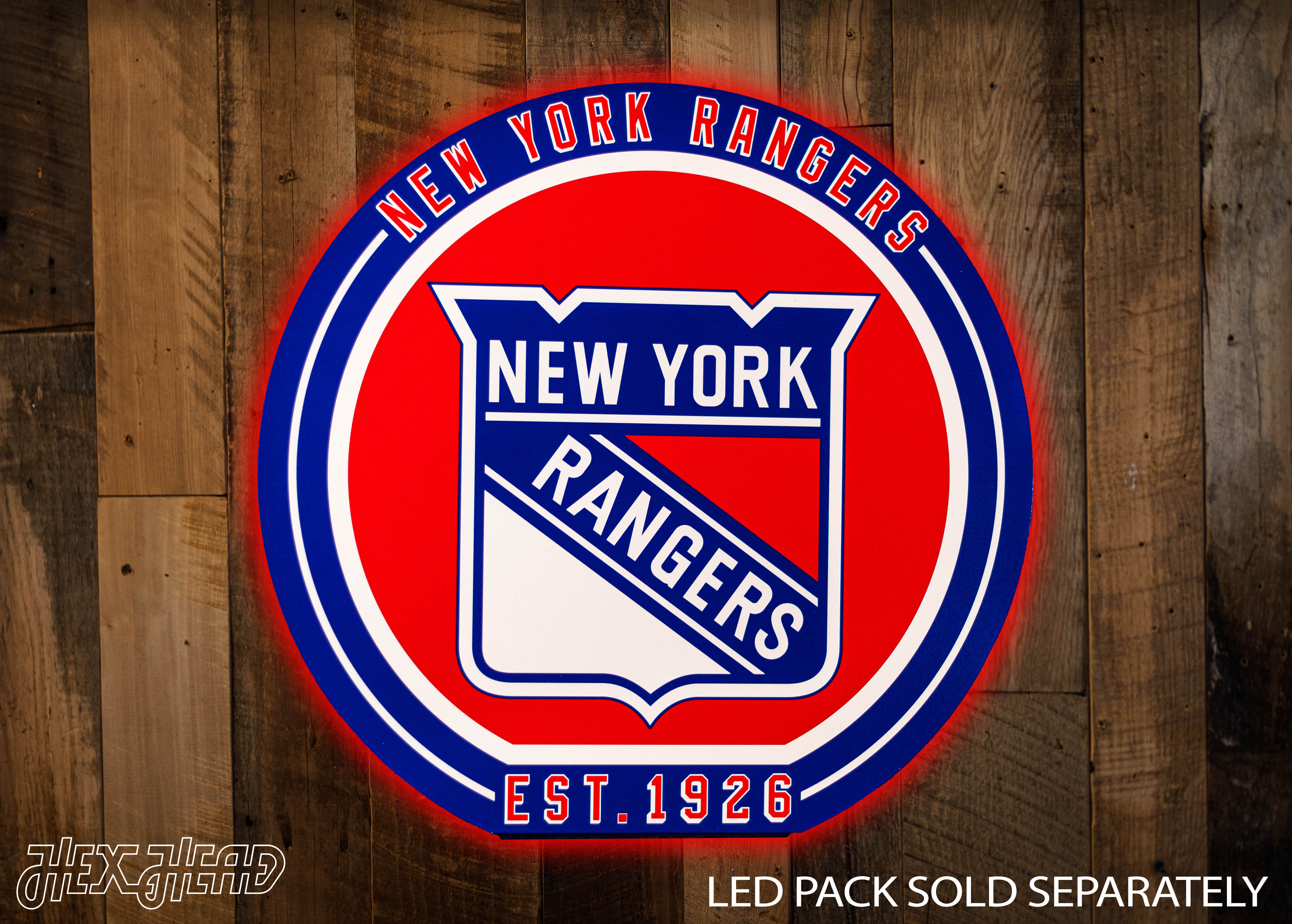 VARSITY Collection- SINGLE Layer New York Rangers Metal Wall Art