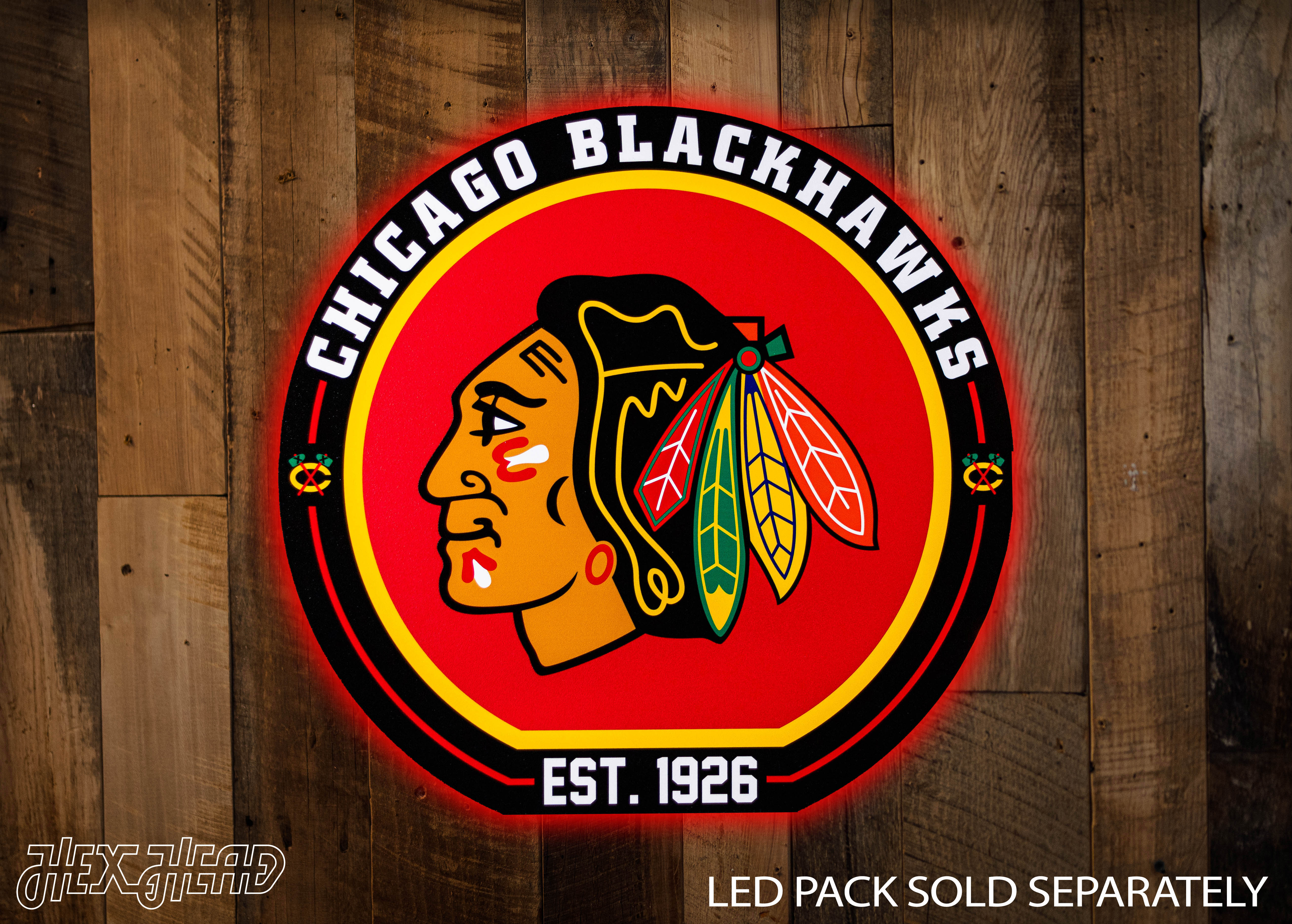 VARSITY Collection- SINGLE layer Chicago Blackhawks Metal Wall Art