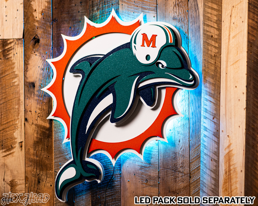 Miami Dolphins Throwback "1997" 3D Vintage Metal Wall Art