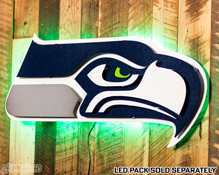 Seattle Seahawks Mascot 3D Vintage Metal Wall Art