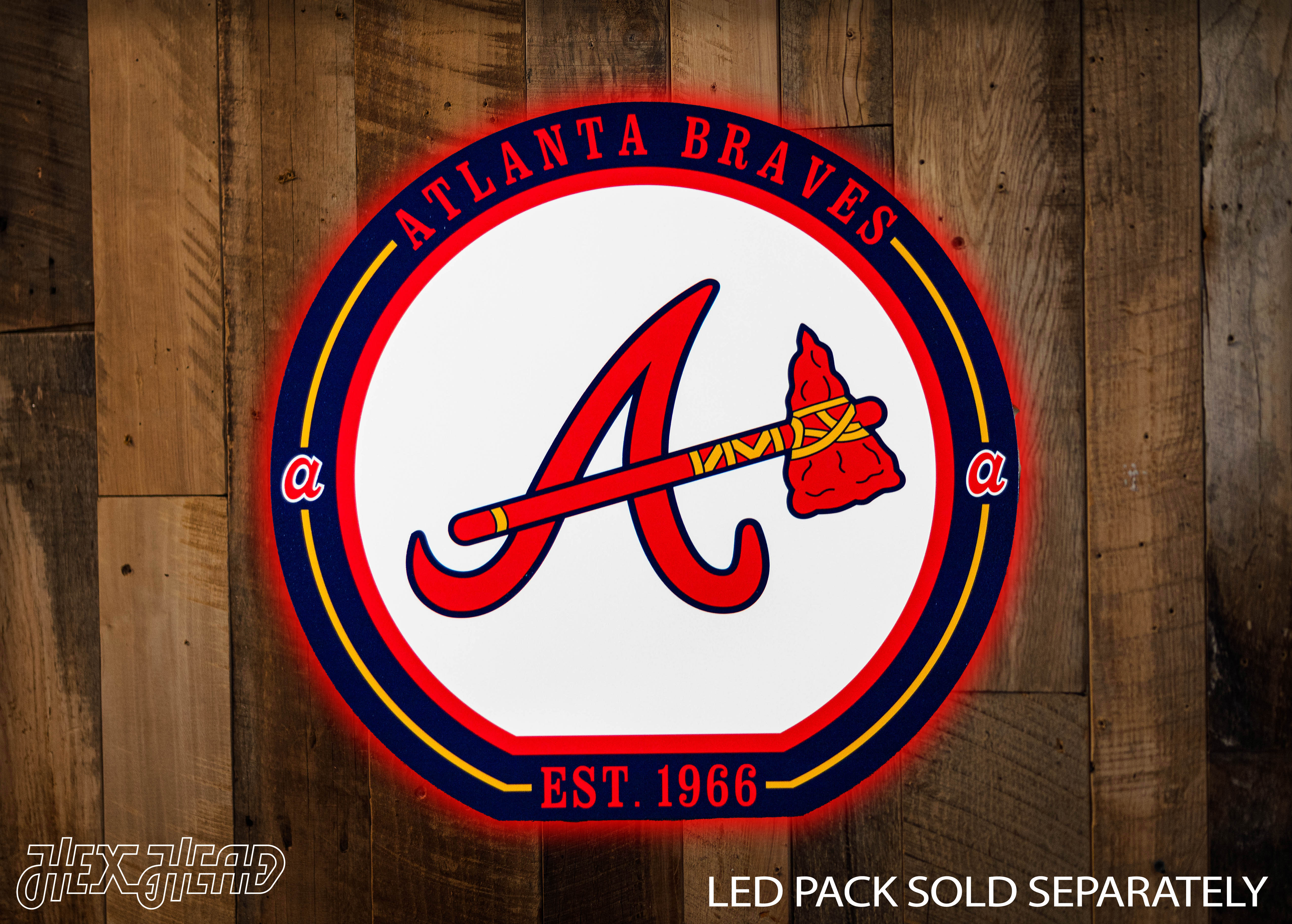 VARSITY Collection- SINGLE layer Atlanta Braves Metal Wall Art