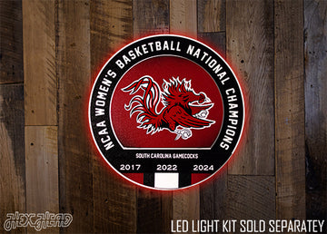 South Carolina Gamecocks DYNASTY- Women's Basketball Championships w/ Replaceable Icon Plate  3D Vintage Metal Wall Art