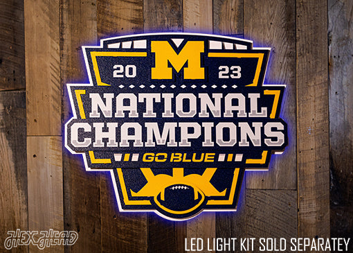 Michigan Wolverines Official 2023 National Champions 3D Vintage Metal Wall Art