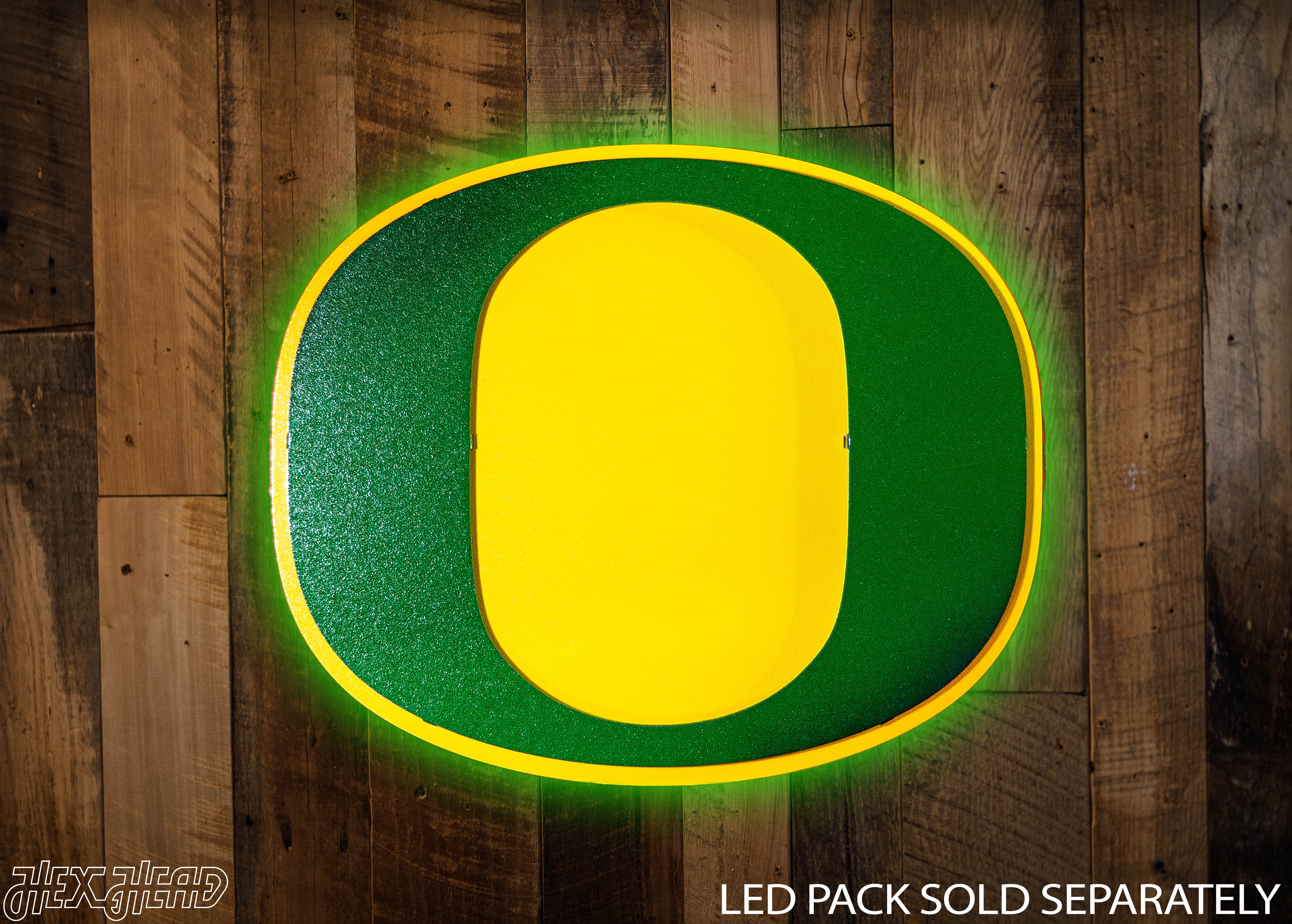 Oregon Ducks Classic "O" Green on Yellow 3D Vintage Metal Wall Art