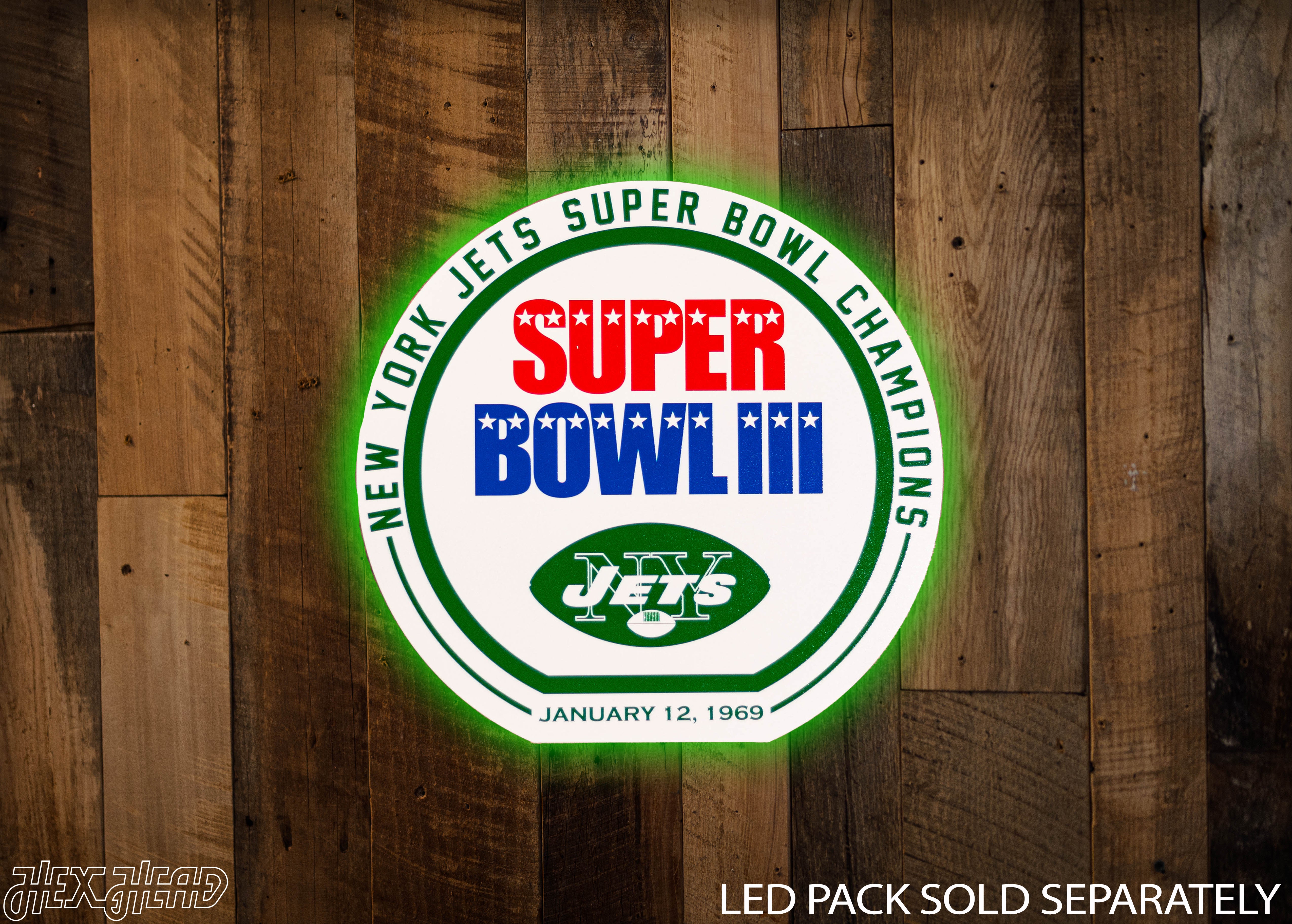 VARSITY Collection- Single Layer New York Jets Super Bowl III Metal Wall Art