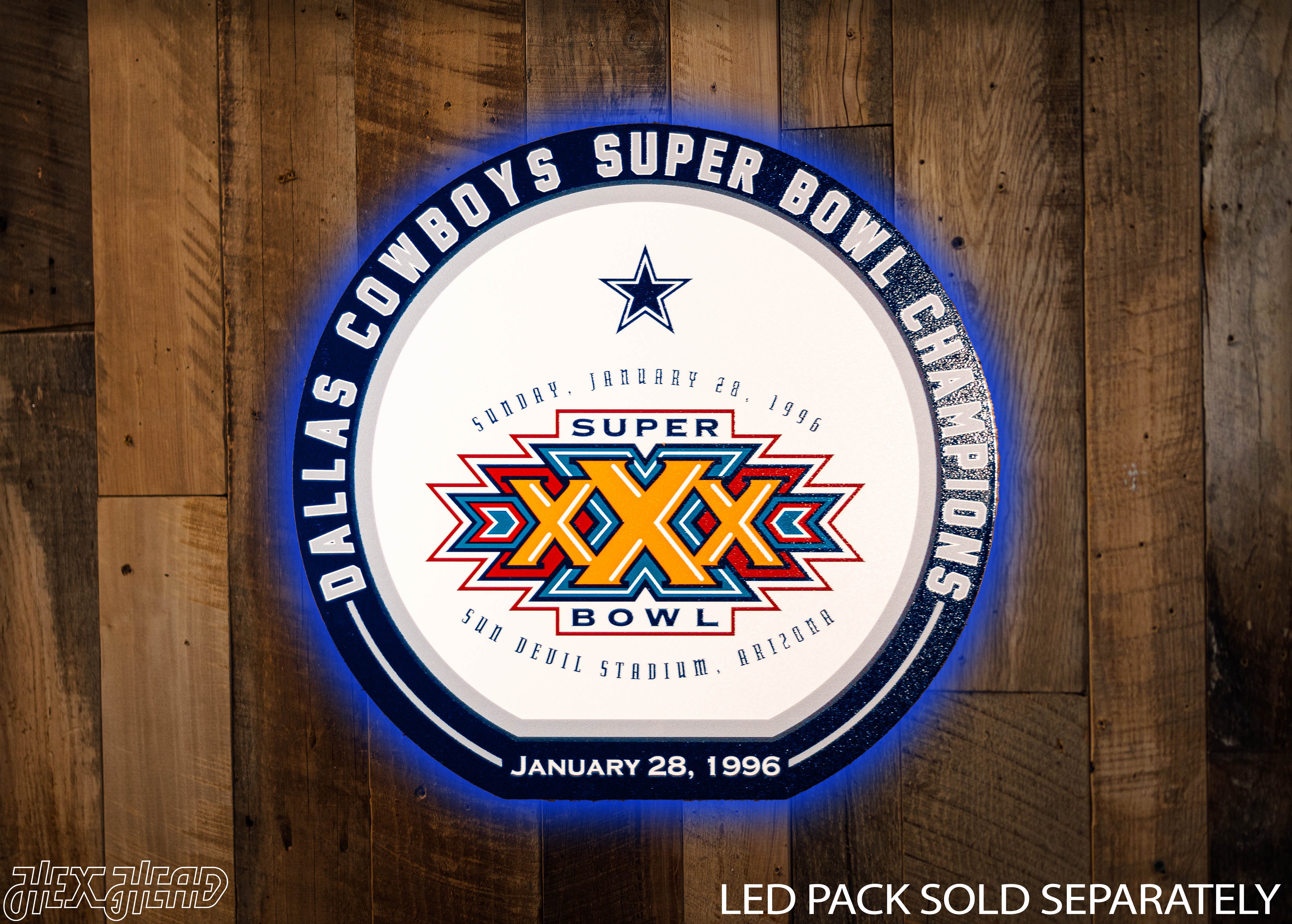 VARSITY Collection- SINGLE Layer Dallas Cowboys Super Bowl XXX Metal Wall Art