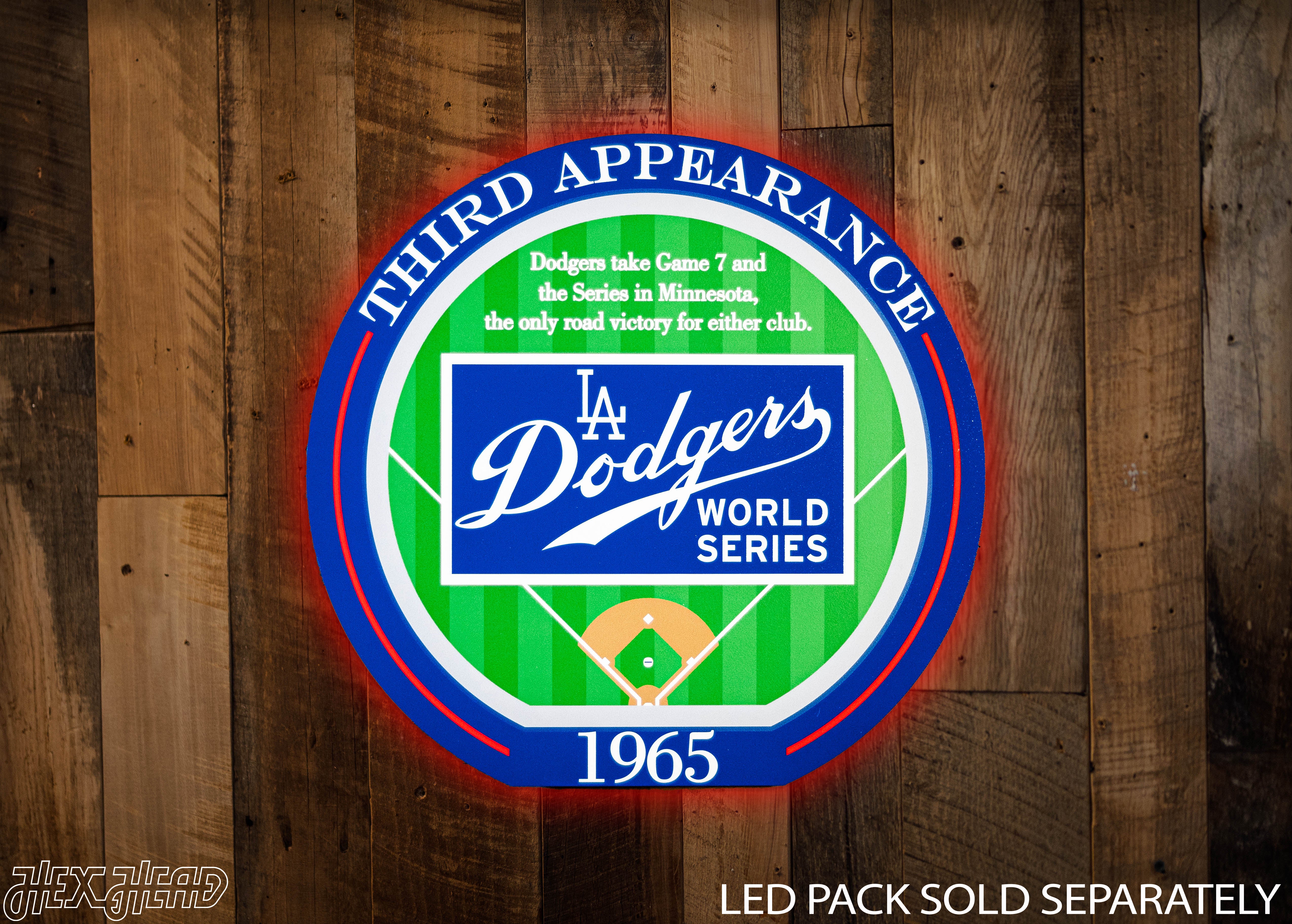 VARSITY Collection- SINGLE Layer Los Angeles Dodgers 1965 World Series Wall Art